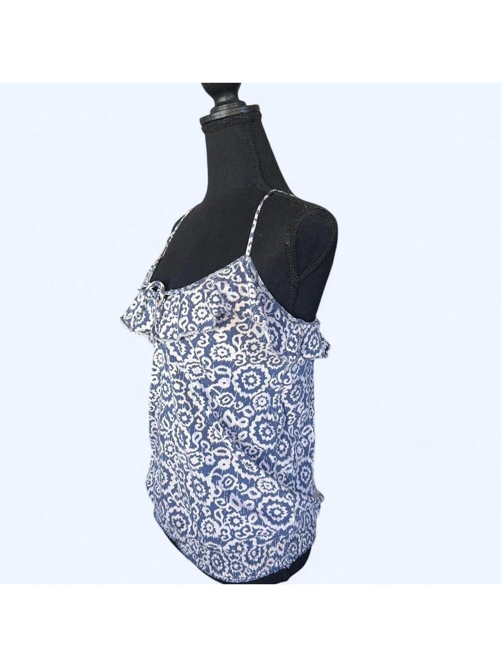 Vintage Y2K American Eagle Boho Blue Floral Tank Medium 🌿 - Picture 6 of 8